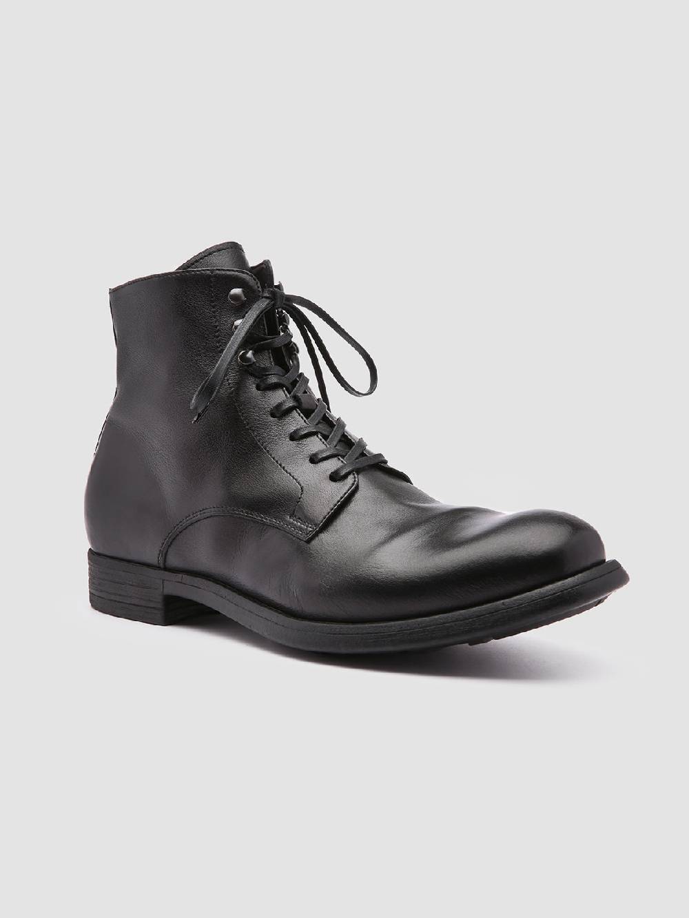 Officine Creative CHRONICLE 004 Stivaletti in Pelle Nera Nuovo