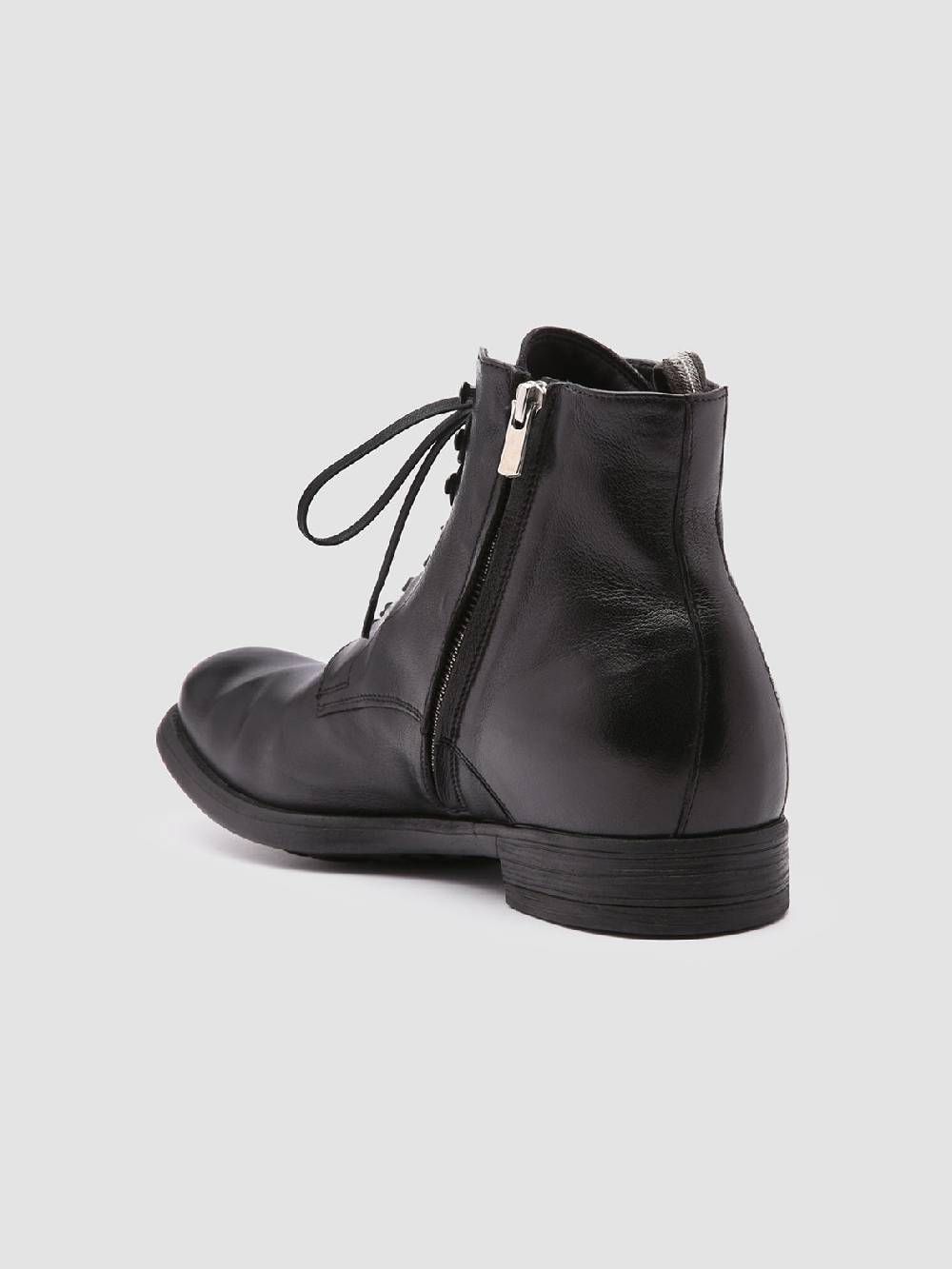Officine Creative CHRONICLE 004 Stivaletti in Pelle Nera Nuovo