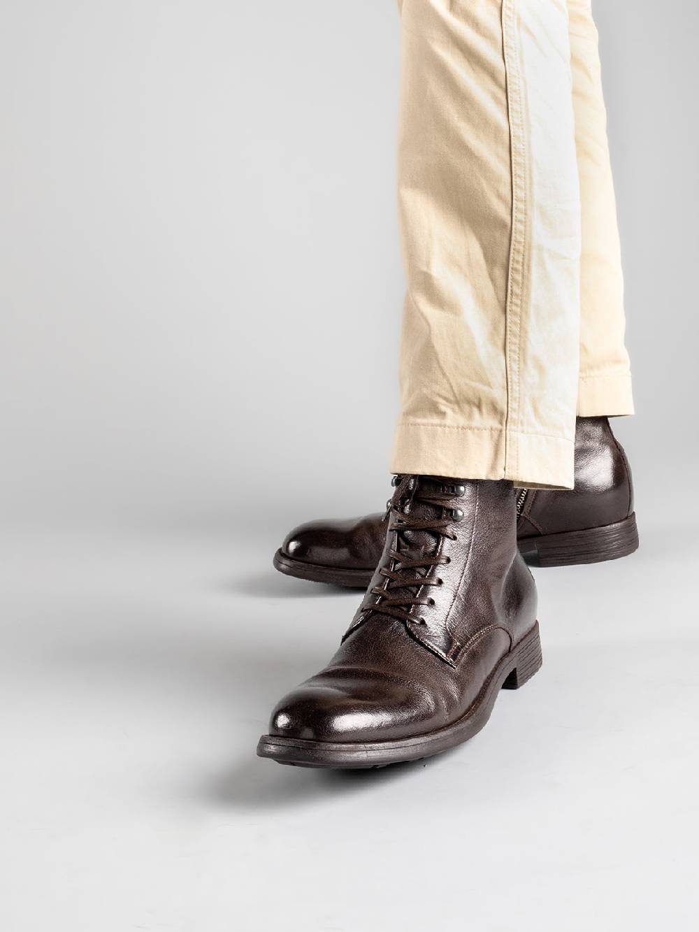 Officine Creative CHRONICLE 004 Stivaletti in Pelle Nera Nuovo