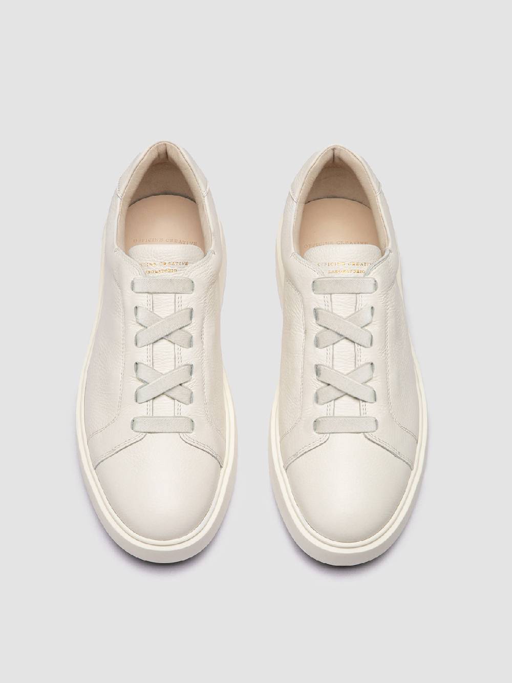 Officine Creative SLOUCH 001 Sneaker Basse in Pelle Bianca Qualità Garantita