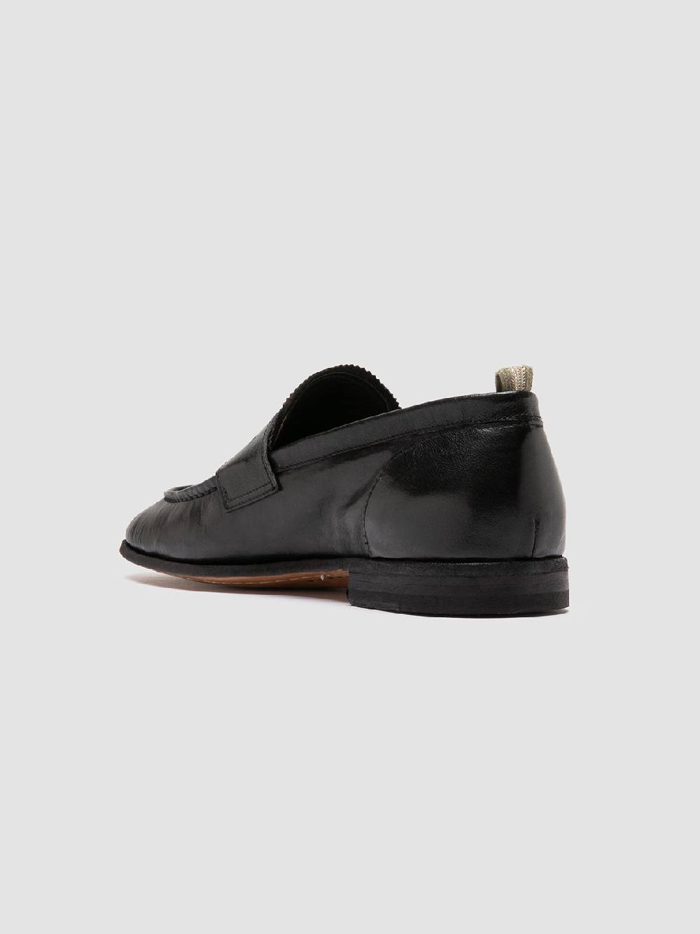 Officine Creative SOLITUDE 001 Mocassini Penny in Pelle Nera Negozi Online