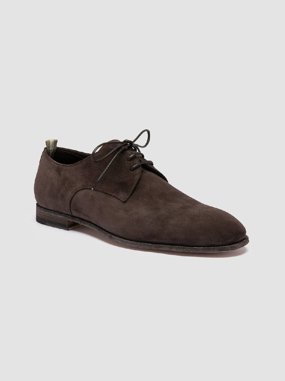 Officine Creative SOLITUDE 002 Scarpe Derby in Pelle Scamosciata Marrone Consegna Veloce