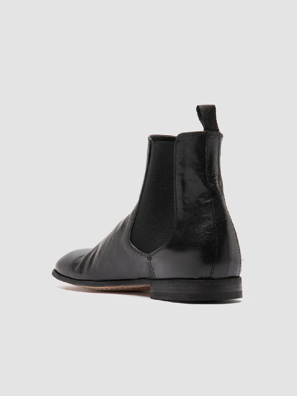Officine Creative SOLITUDE 004 Stivaletti Chelsea in Pelle Nera Promozione Limitata