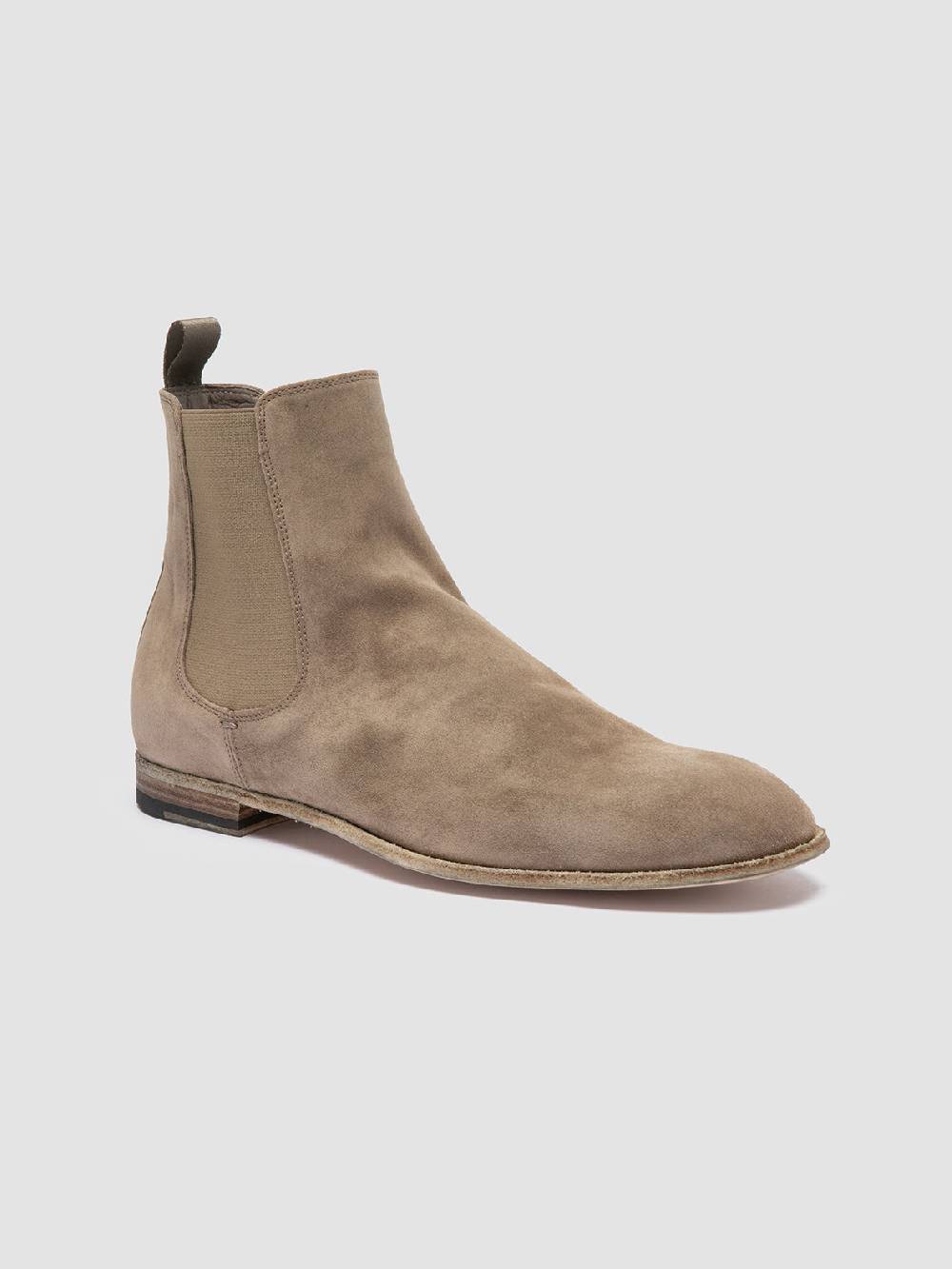 Officine Creative SOLITUDE 004 Stivaletti Chelsea in Pelle Scamosciata Tortora Shopping Online