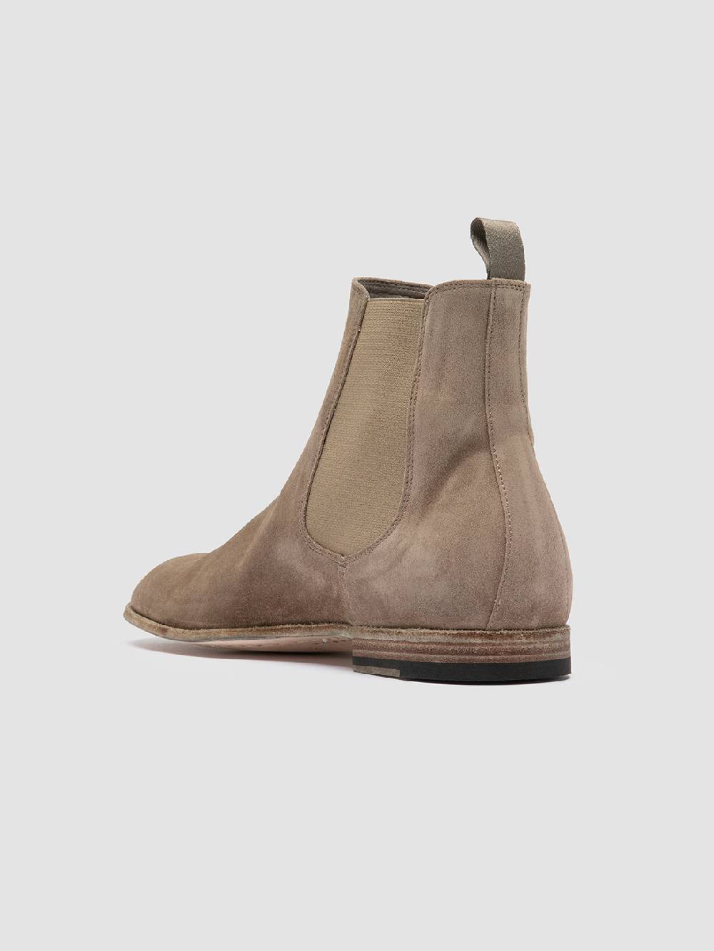 Officine Creative SOLITUDE 004 Stivaletti Chelsea in Pelle Scamosciata Tortora Shopping Online