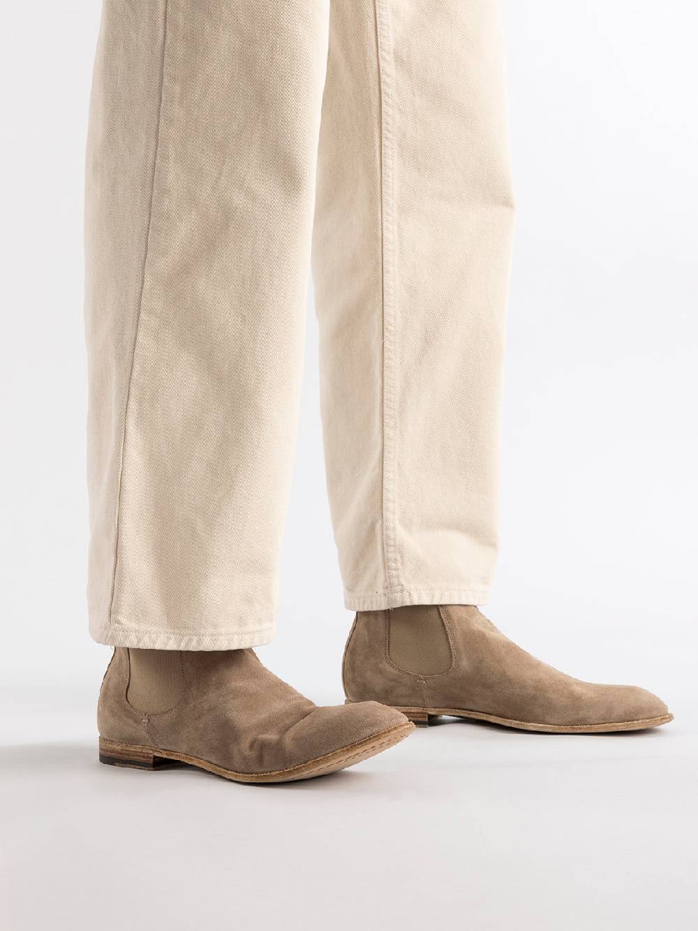 Officine Creative SOLITUDE 004 Stivaletti Chelsea in Pelle Scamosciata Tortora Shopping Online