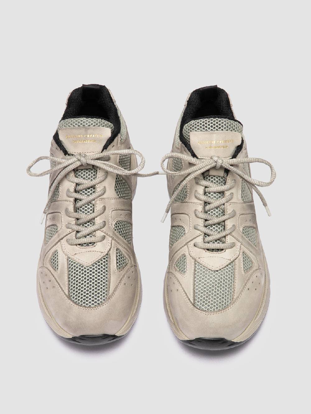 Officine Creative SUPURBIA 001 Sneaker Basse in Camoscio e Pelle Tortora Sottocosto