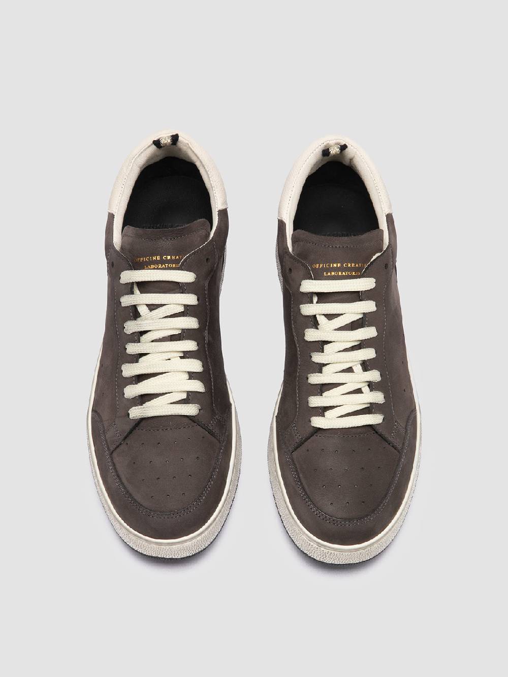 Officine Creative THE ANSWER 002 Sneaker Basse in Camoscio e Pelle Nera Sconto