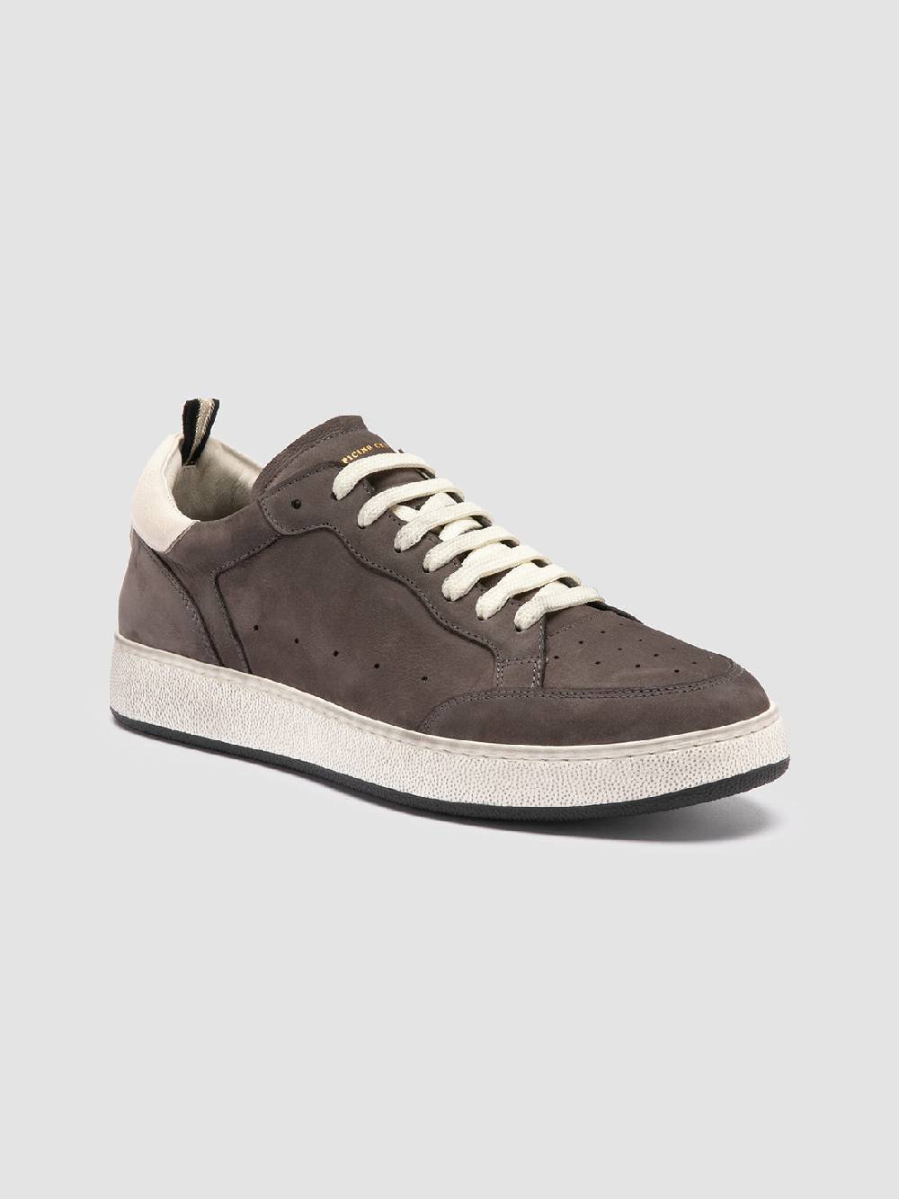 Officine Creative THE ANSWER 002 Sneaker Basse in Camoscio e Pelle Nera Sconto