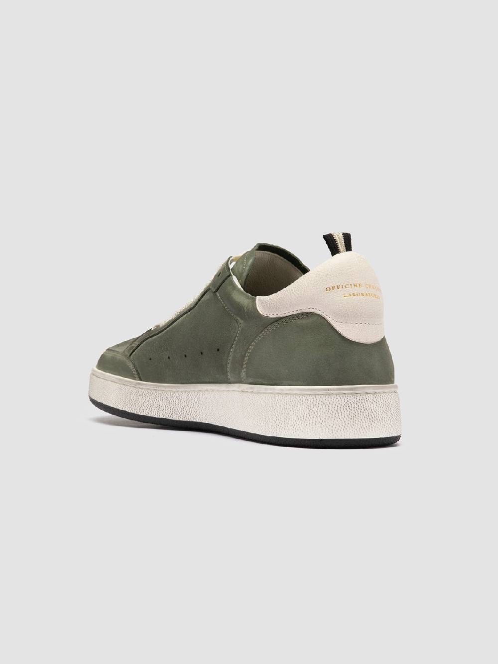 Officine Creative THE ANSWER 002 Sneaker Basse in Camoscio e Pelle Verde Offerta