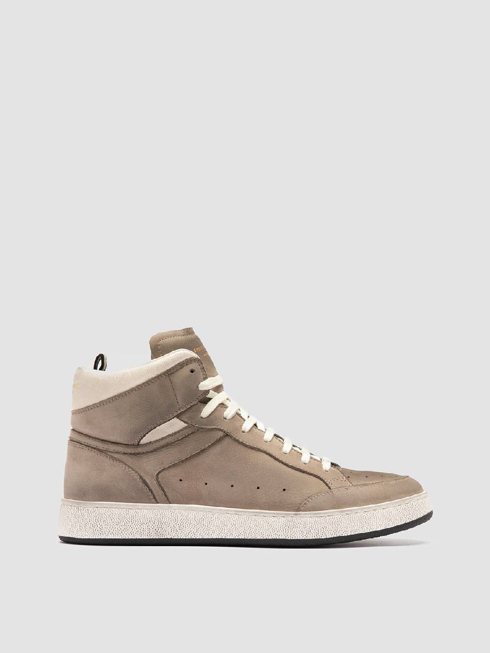 Officine Creative THE ANSWER 004 Sneaker Alte in Camoscio e Pelle Tortora Online