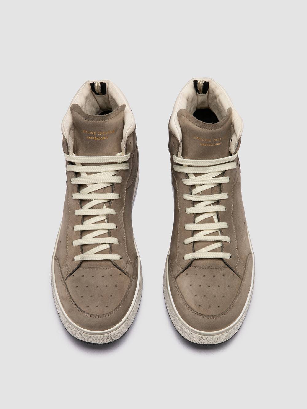 Officine Creative THE ANSWER 004 Sneaker Alte in Camoscio e Pelle Tortora Online