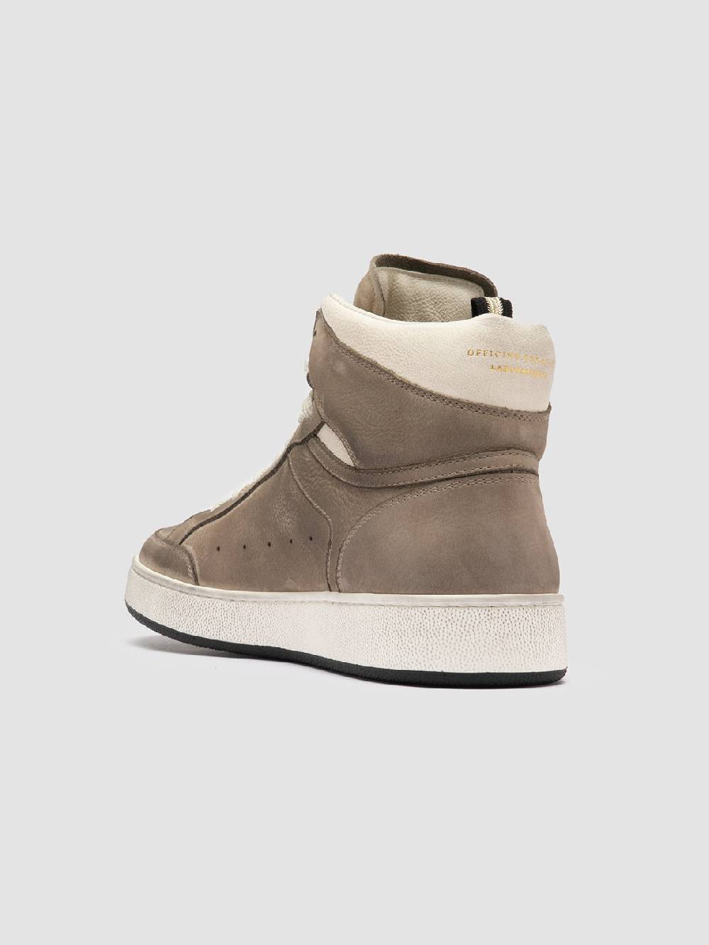 Officine Creative THE ANSWER 004 Sneaker Alte in Camoscio e Pelle Tortora Online