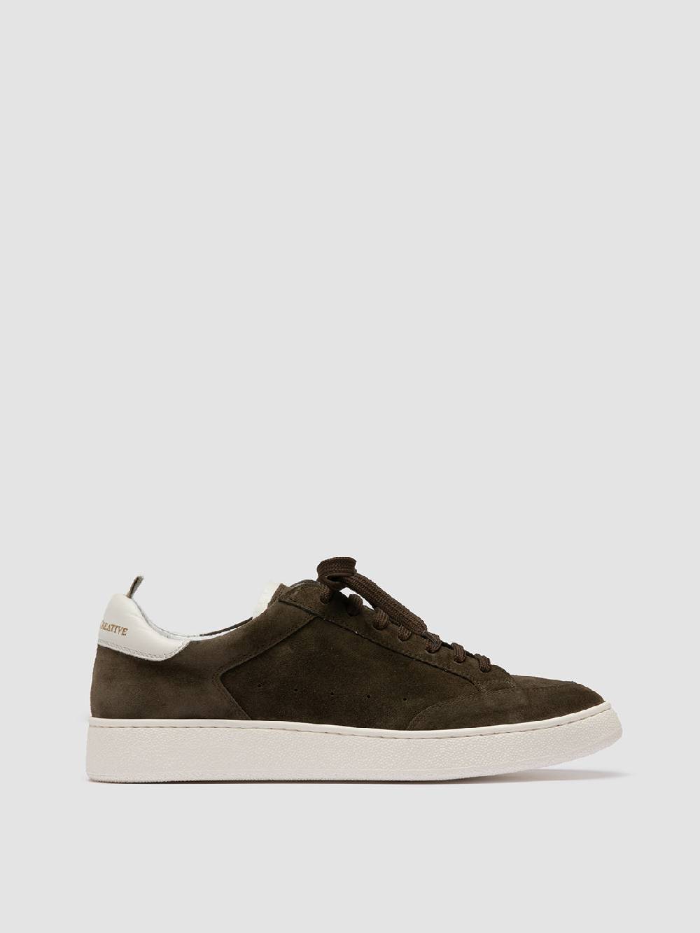 Officine Creative THE DIME 001 Sneaker Basse in Pelle Scamosciata Verde Saldi