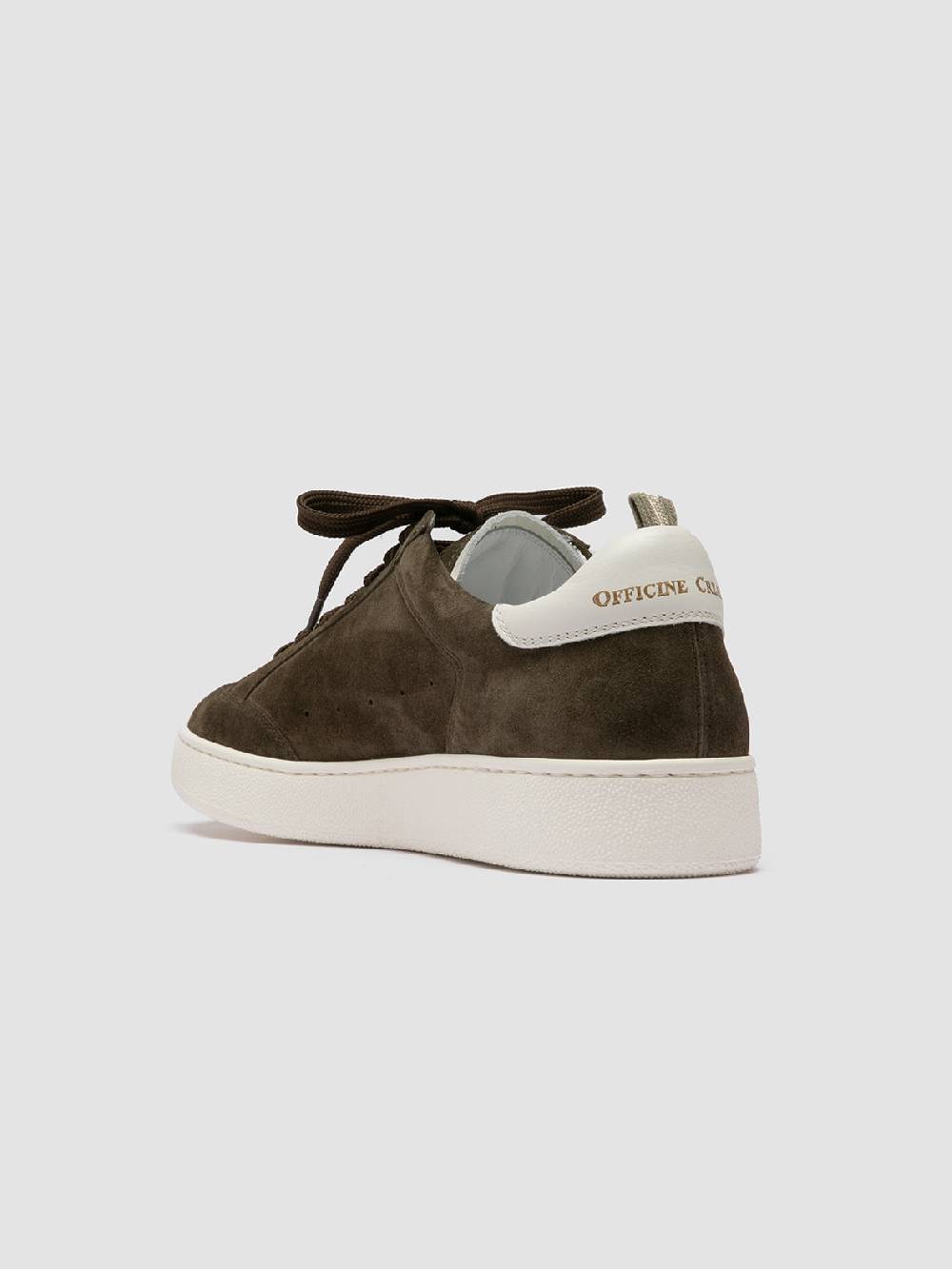 Officine Creative THE DIME 001 Sneaker Basse in Pelle Scamosciata Verde Saldi