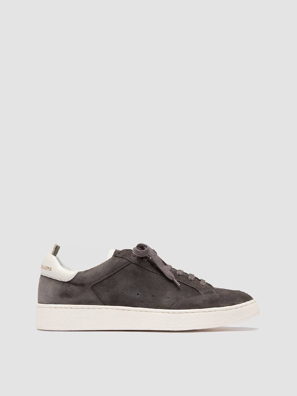 Officine Creative THE DIME 001 Sneaker Basse in Pelle Scamosciata Grigia Offerte