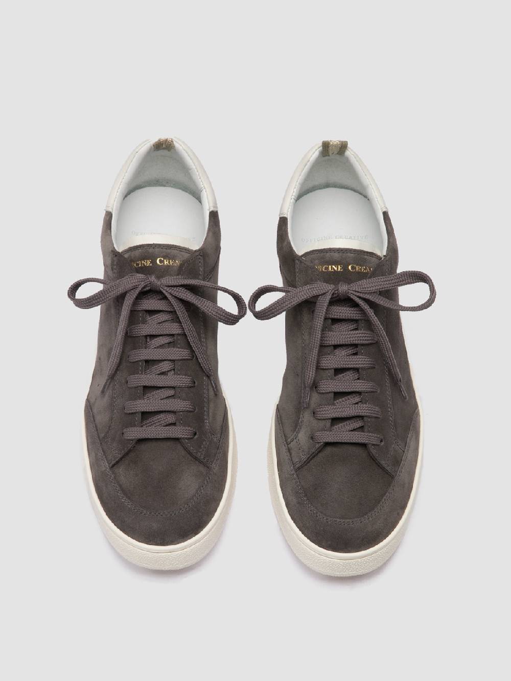 Officine Creative THE DIME 001 Sneaker Basse in Pelle Scamosciata Grigia Offerte