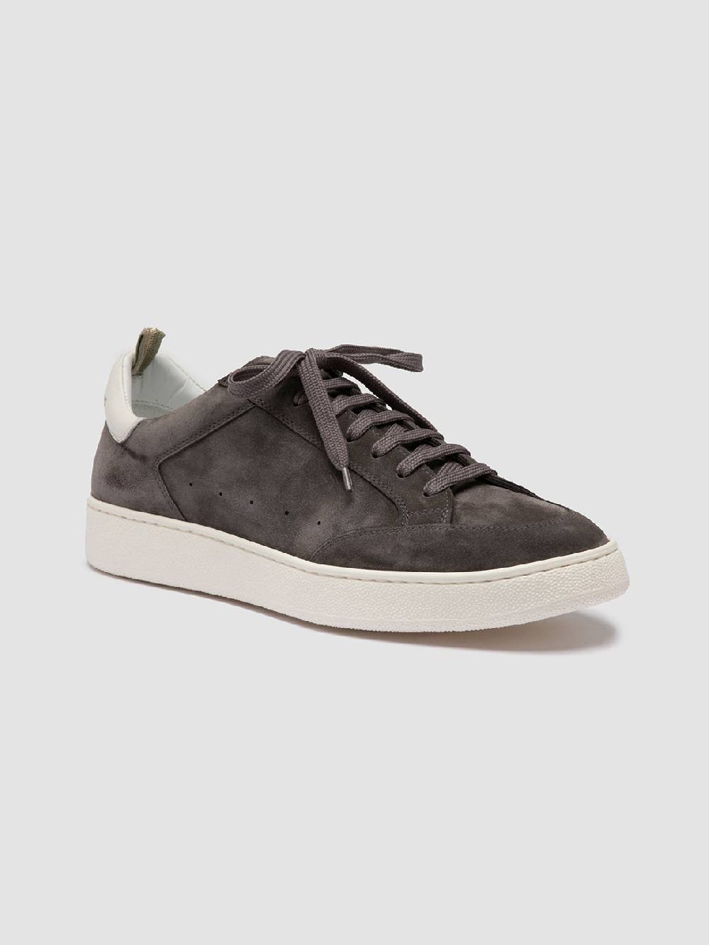 Officine Creative THE DIME 001 Sneaker Basse in Pelle Scamosciata Grigia Offerte
