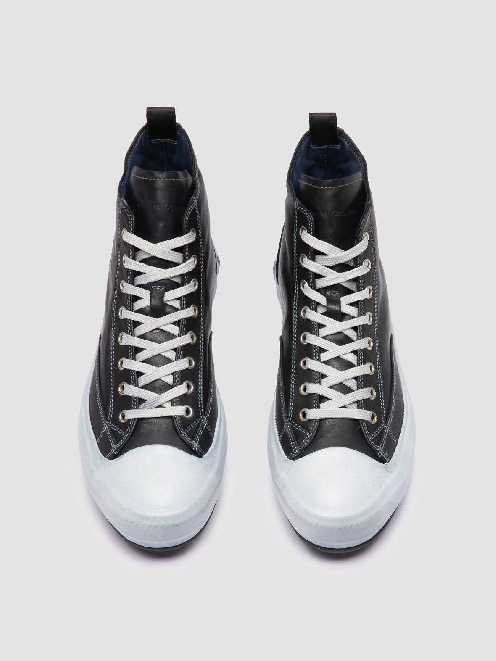 Officine Creative MES DD 002 Sneaker Alte in Pelle Blu Vendita Economica