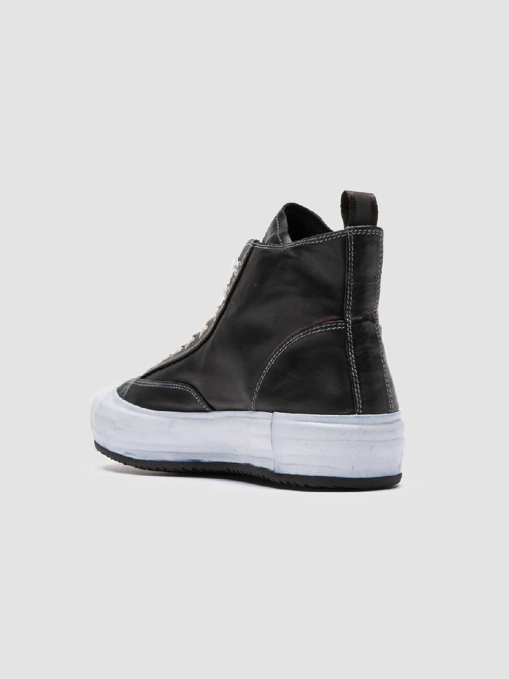 Officine Creative MES DD 002 Sneaker Alte in Pelle Blu Vendita Economica