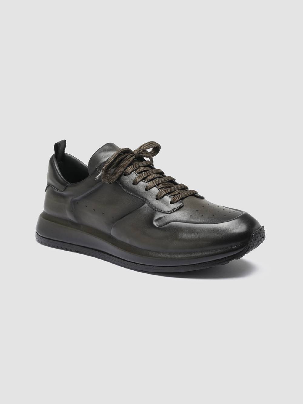 Officine Creative RACE LUX 003 Sneakers in Pelle aerografata Verde Negozio online di fabbrica