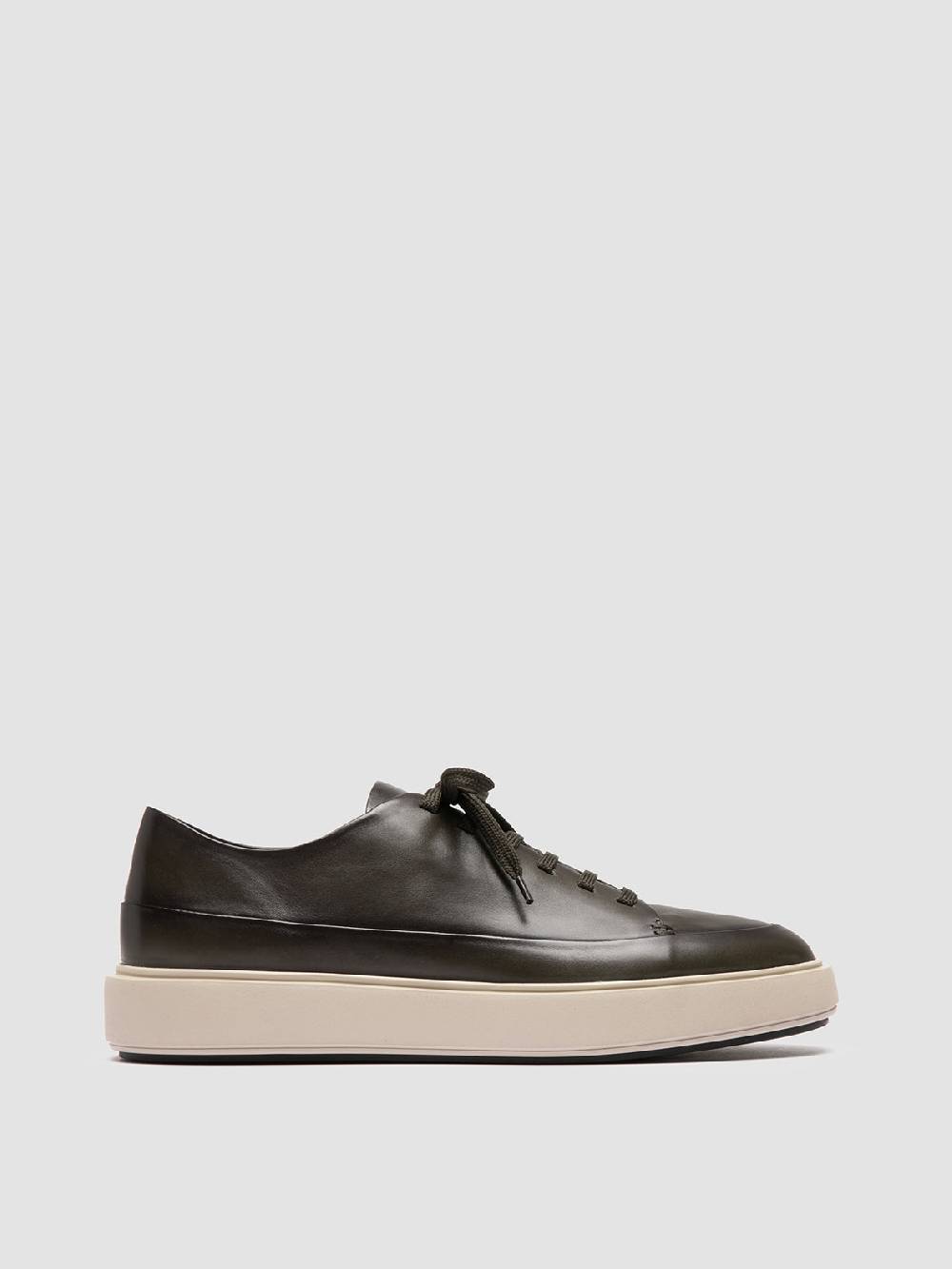 Officine Creative RELEASE 001 Sneaker Basse in Pelle Verde Grande vendita