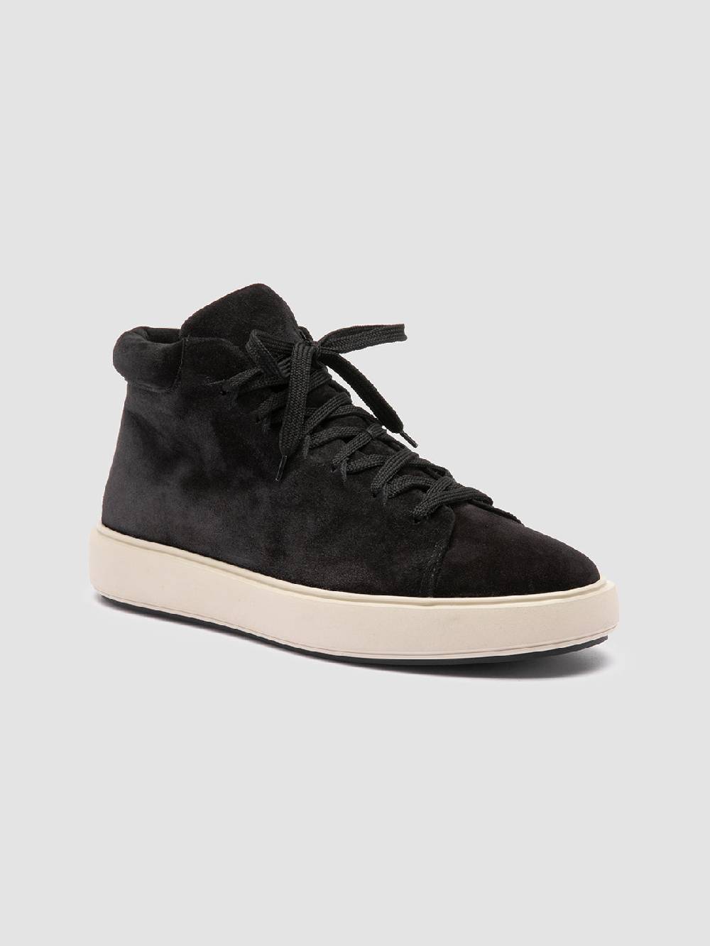 Officine Creative REMASTER 002 Sneaker Alte in Pelle Scamosciata Nera Offerta esclusiva
