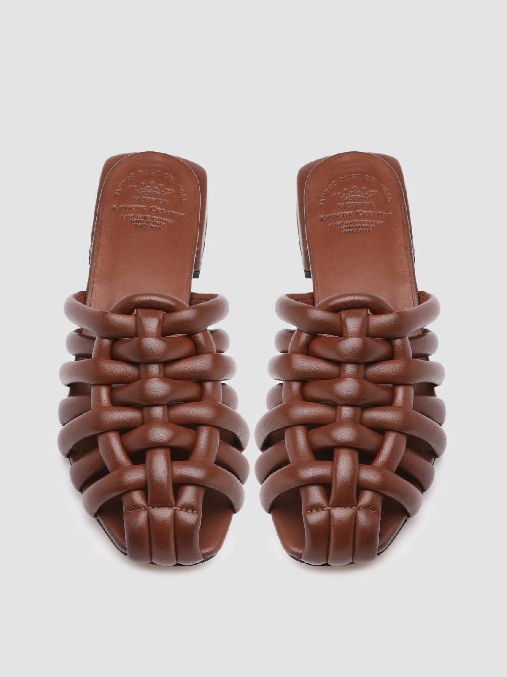 Officine Creative GILLIAN 006 Sandali in Pelle Marrone Offerte esclusive