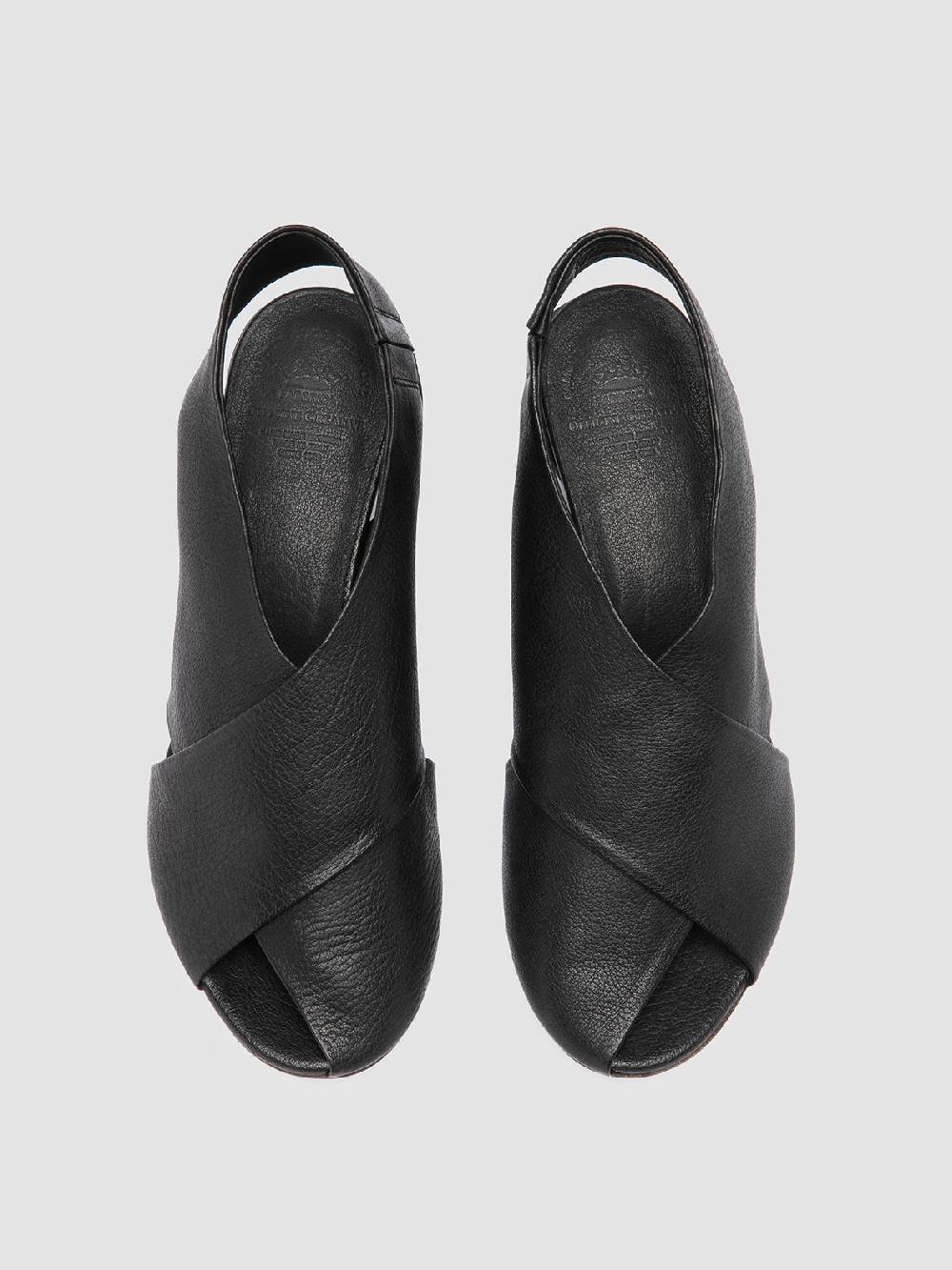 Officine Creative HELYETTE 024 Black Leather Slide Sandals Liquidazione