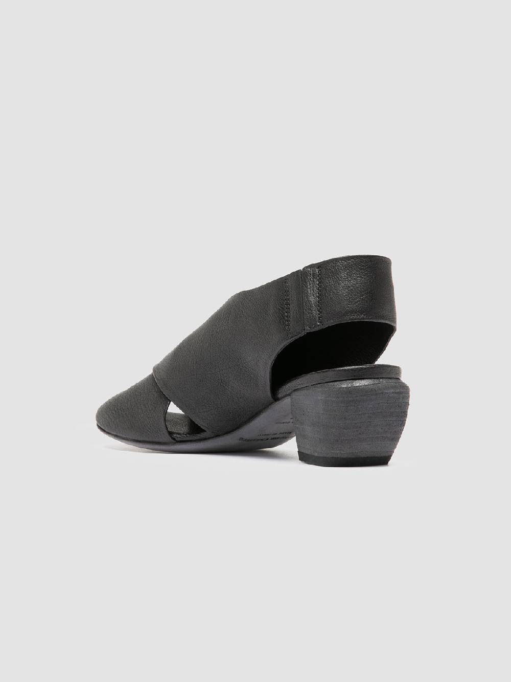 Officine Creative HELYETTE 024 Black Leather Slide Sandals Liquidazione