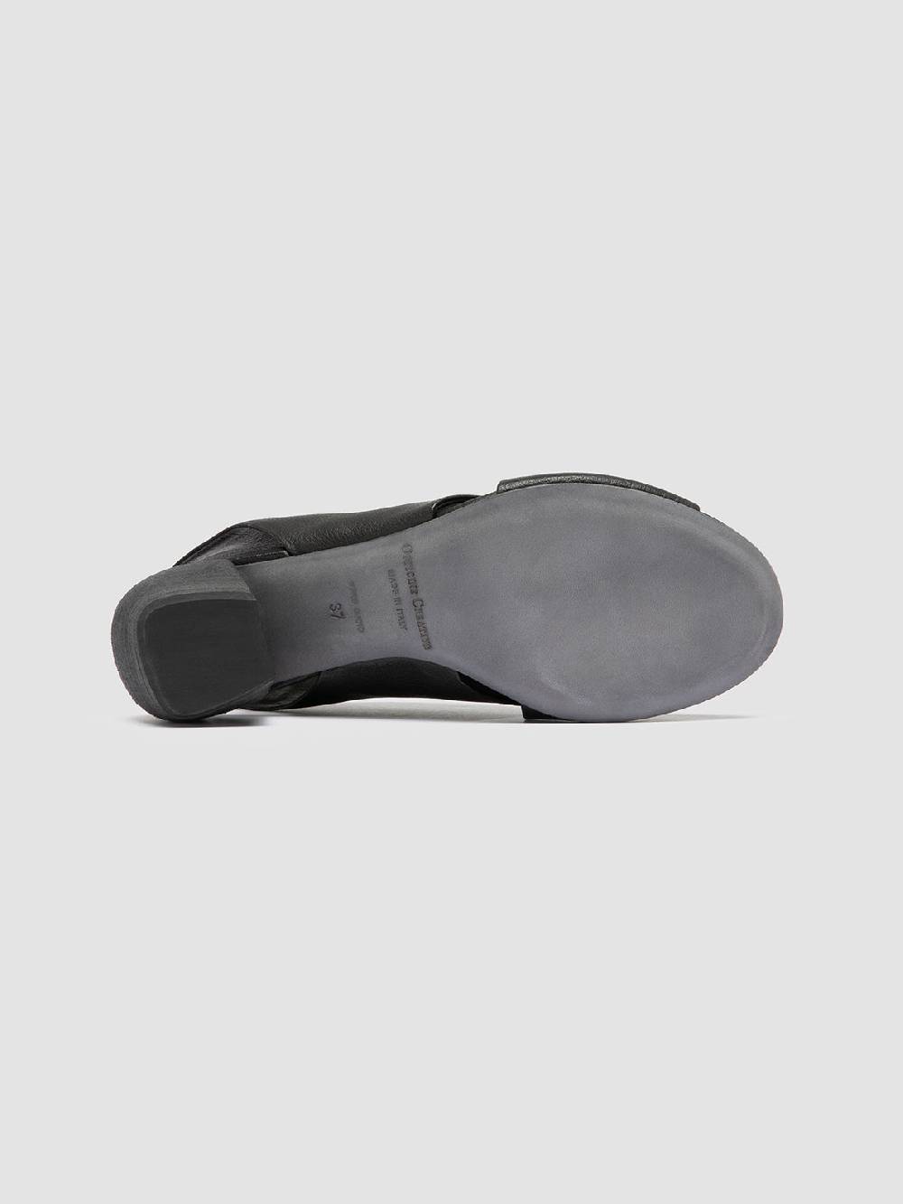 Officine Creative HELYETTE 024 Black Leather Slide Sandals Liquidazione