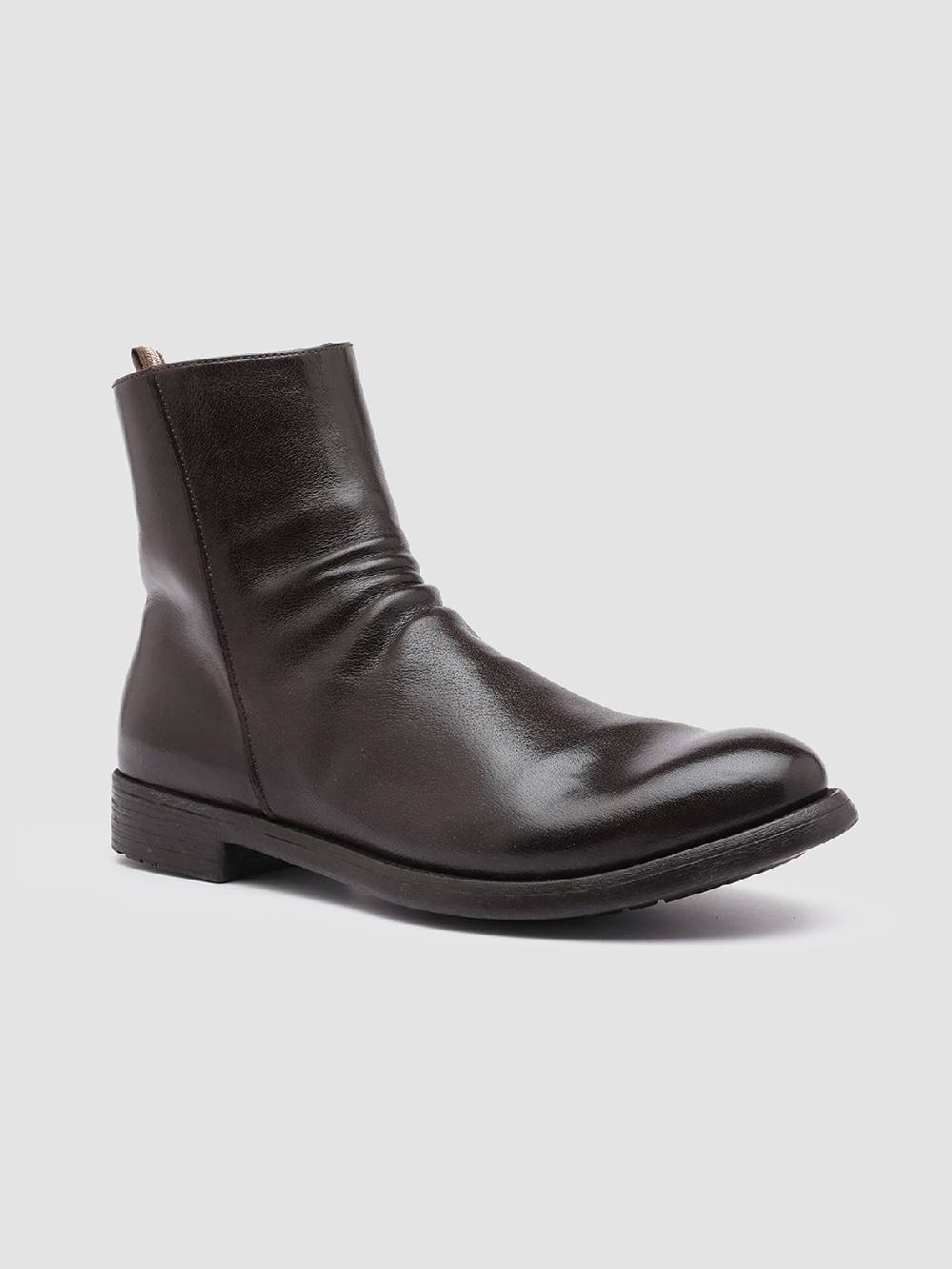 Officine Creative HIVE 010 Stivali Zip in Pelle Marrone Prezzo basso