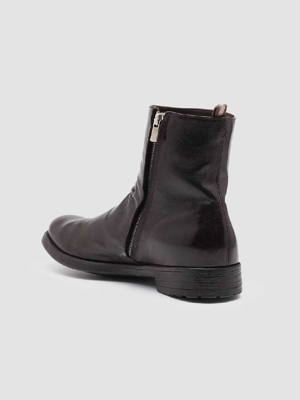 Officine Creative HIVE 010 Stivali Zip in Pelle Marrone Prezzo basso