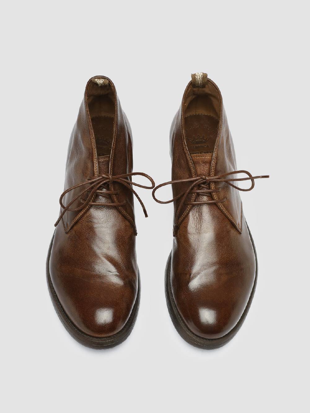 Officine Creative HIVE 050 Stivali Chukka in Pelle Marrone Rilascio limitato