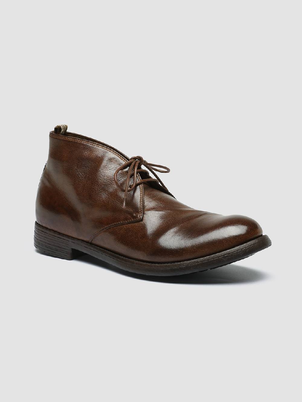 Officine Creative HIVE 050 Stivali Chukka in Pelle Marrone Rilascio limitato