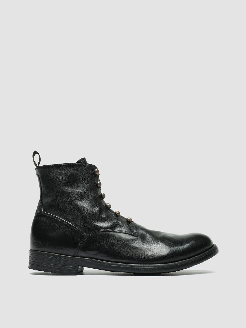 Officine Creative HIVE 051 Stivali Zip in Pelle Nera Ultimi tre giorni