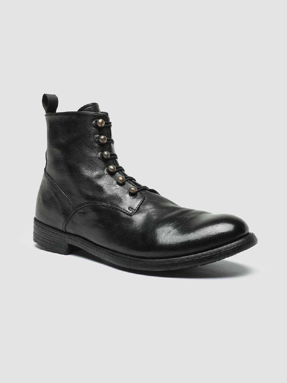 Officine Creative HIVE 051 Stivali Zip in Pelle Nera Ultimi tre giorni