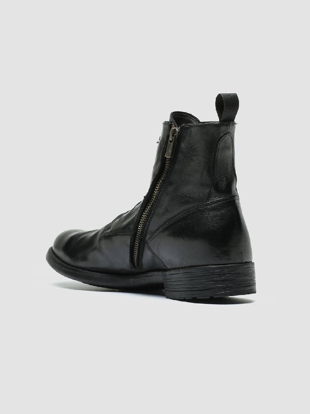 Officine Creative HIVE 051 Stivali Zip in Pelle Nera Ultimi tre giorni