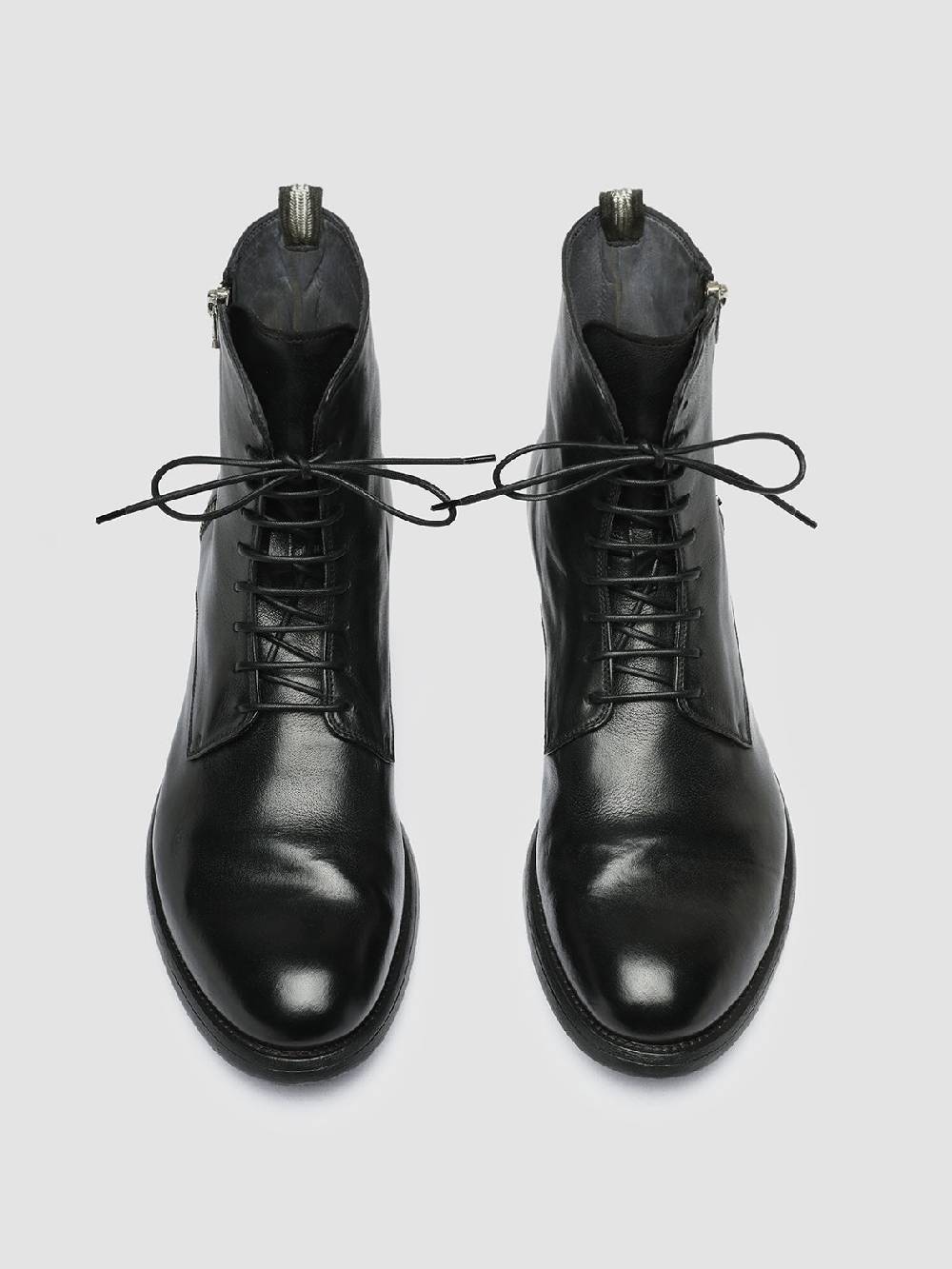 Officine Creative HIVE 053 Stivali Stringati in Pelle Nera Latest stili