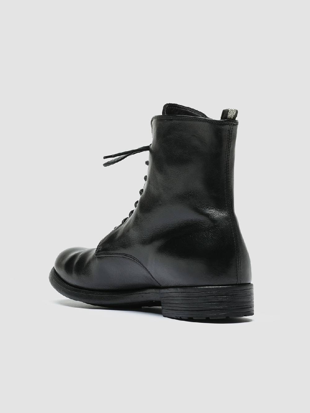 Officine Creative HIVE 053 Stivali Stringati in Pelle Nera Latest stili