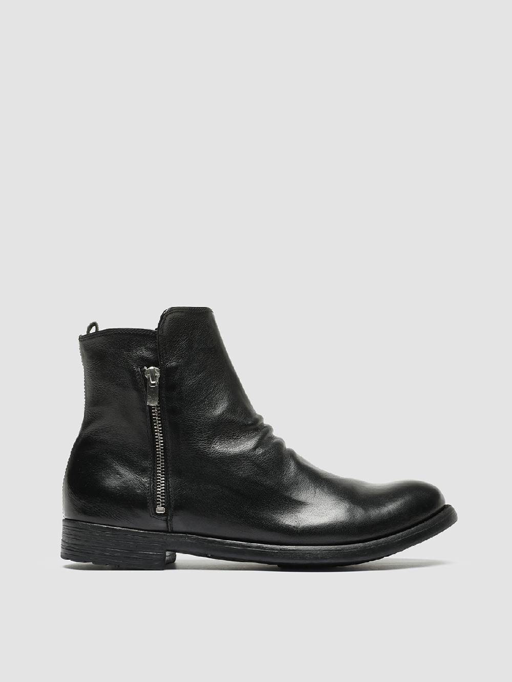 Officine Creative HIVE 054 Stivali Zip in Pelle Nera Ultimi due giorni