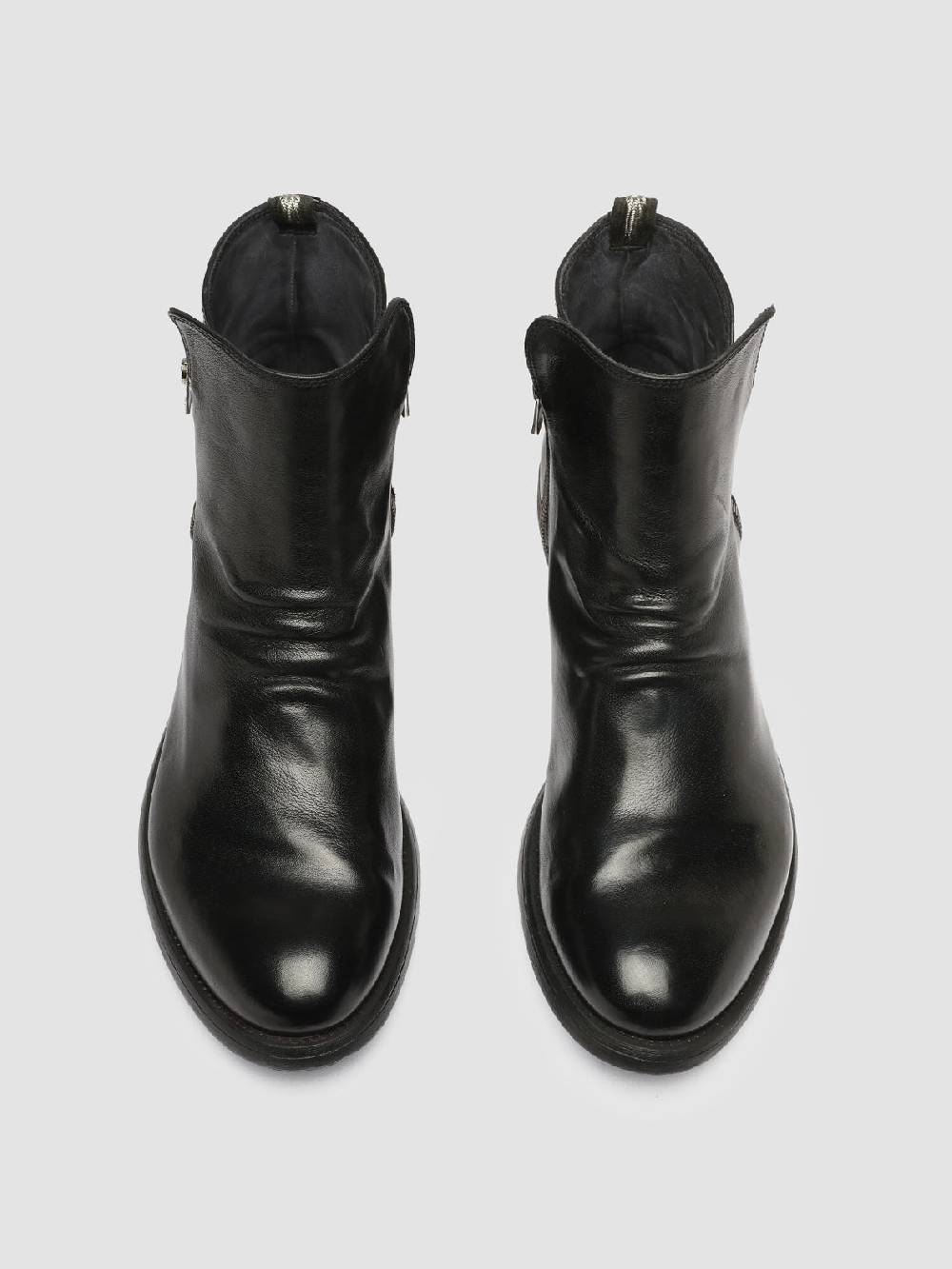 Officine Creative HIVE 054 Stivali Zip in Pelle Nera Ultimi due giorni