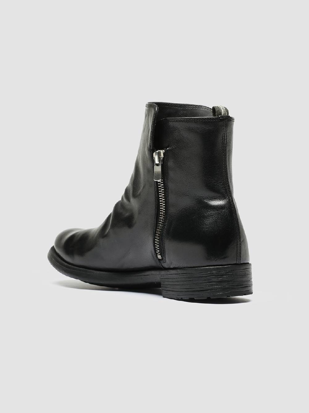 Officine Creative HIVE 054 Stivali Zip in Pelle Nera Ultimi due giorni