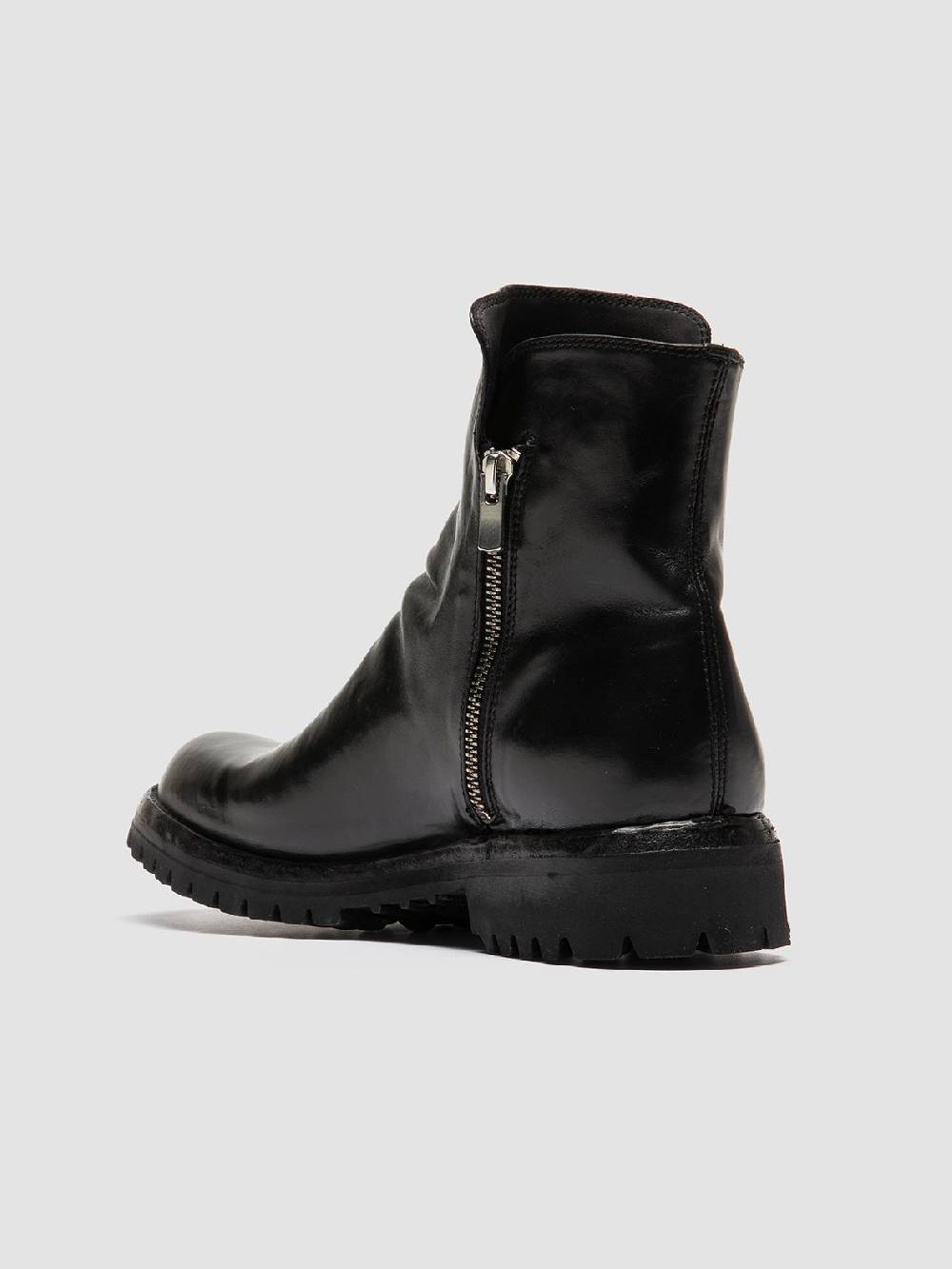 Officine Creative IKONIC 004 Stivali Zip in Pelle Nera Promozione temporanea
