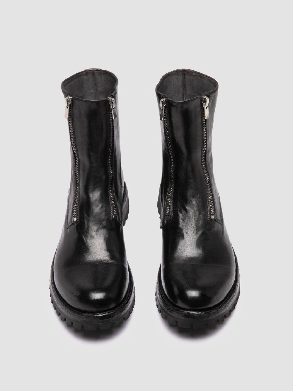 Officine Creative IKONIC 012 Stivali con Zip in Pelle Nera Fino al 50% di sconto