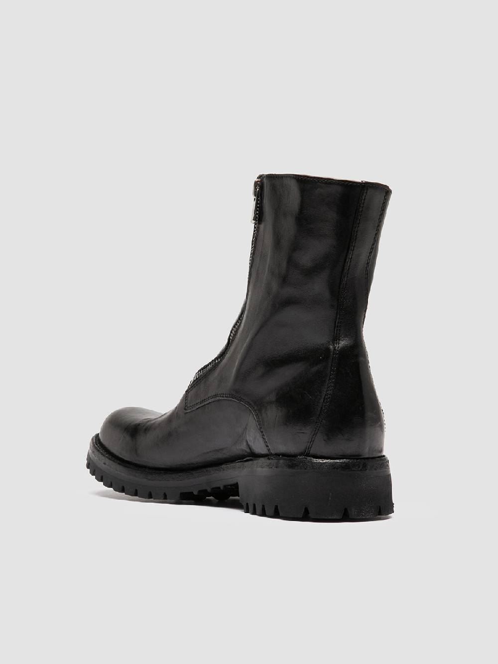 Officine Creative IKONIC 012 Stivali con Zip in Pelle Nera Fino al 50% di sconto
