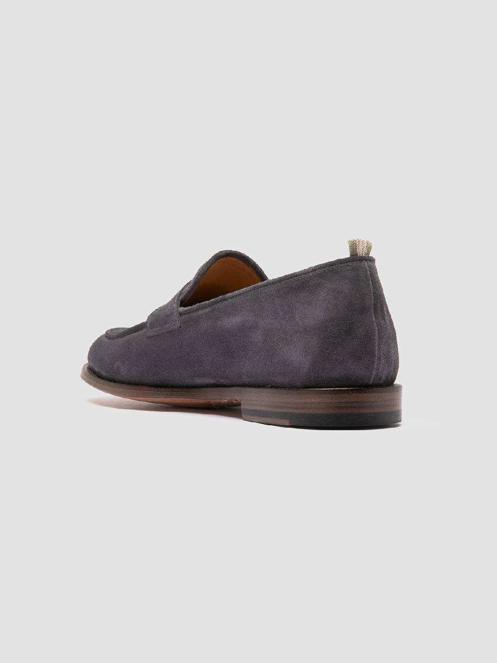 Officine Creative OPERA 001 Mocassini Penny in Pelle Scamosciata Grigia Fino al 65% di sconto