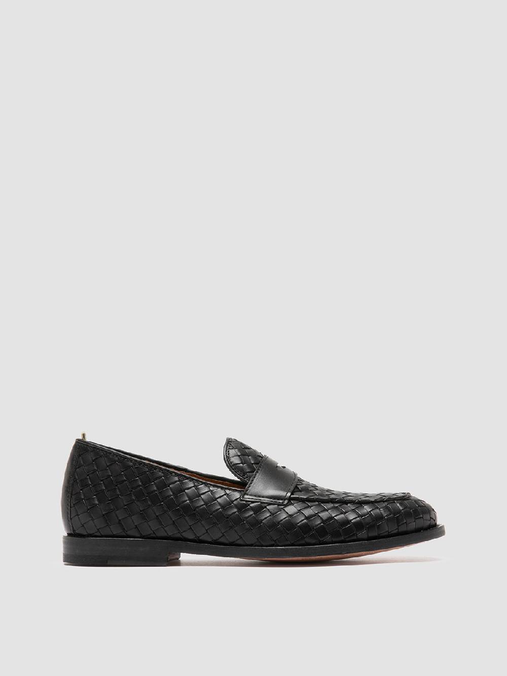 Officine Creative OPERA 003 Mocassini Penny in Pelle Nera Sostegno trimestrale