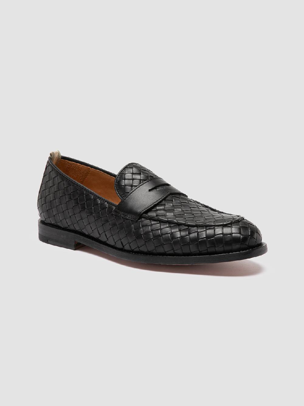 Officine Creative OPERA 003 Mocassini Penny in Pelle Nera Sostegno trimestrale
