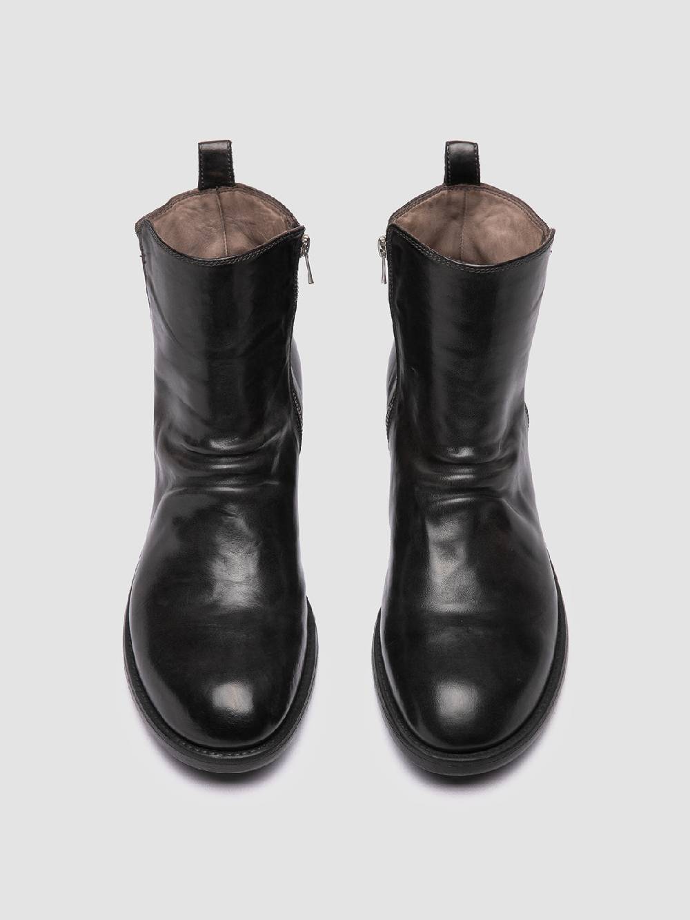 Officine Creative SARGEANT 005 Stivali con Zip in Pelle Grigia Super sconto